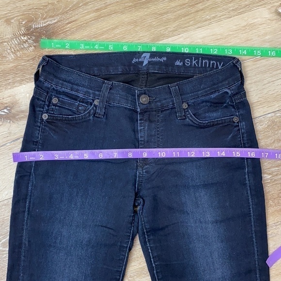 7 FAM The Skinny Dark Blue Jeans - Picture 2 of 9